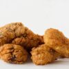 fried chicken on white background