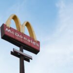 worm's eye view of McDonald's signage